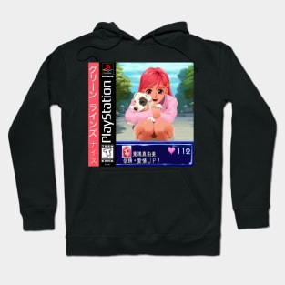 Vaporwave anime aesthetic video game pixel art girl Hoodie